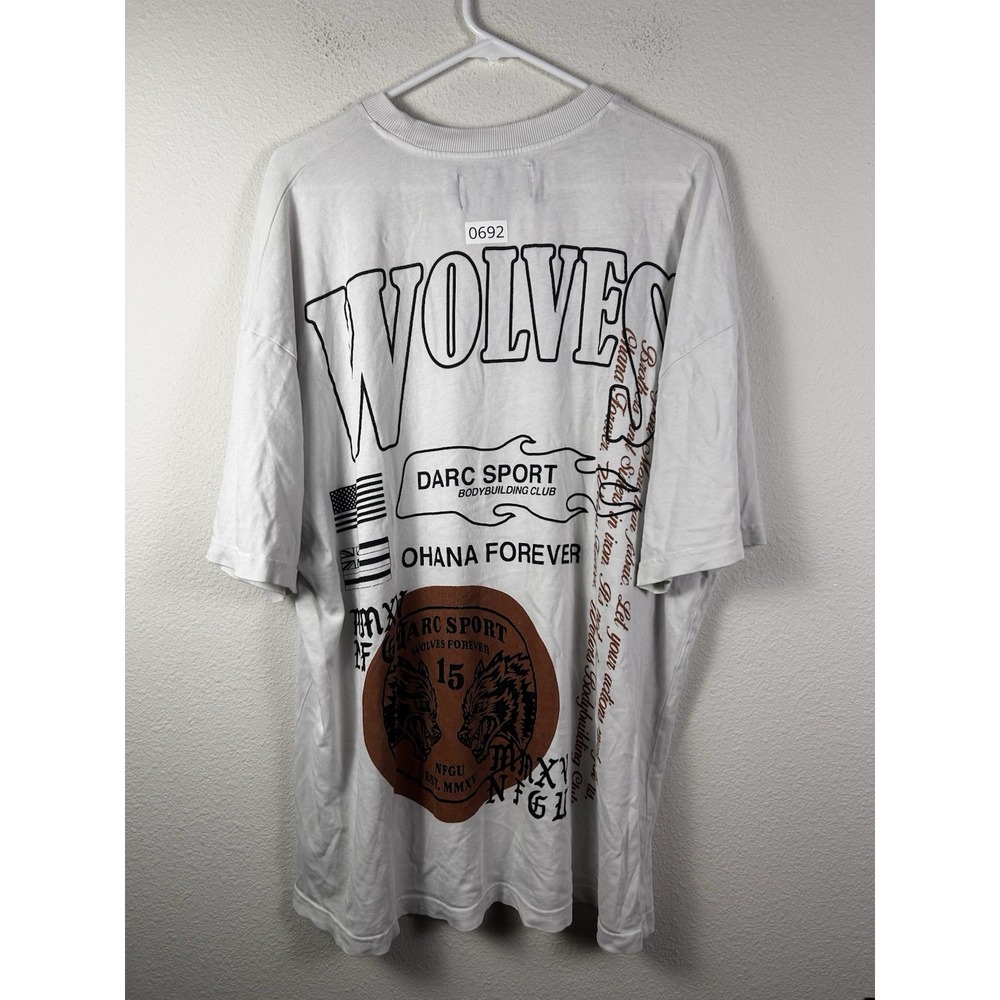 Darc Sport Wolves Club T Shirt Mens XL Ohana Forever Beige Distressed 222/1000